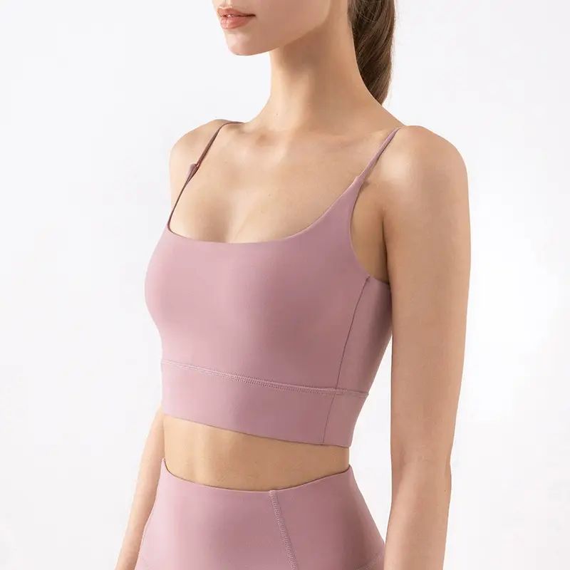 欧美风瑜伽背心上衣带胸垫女运动文胸细肩美背吊带健身内衣瑜伽