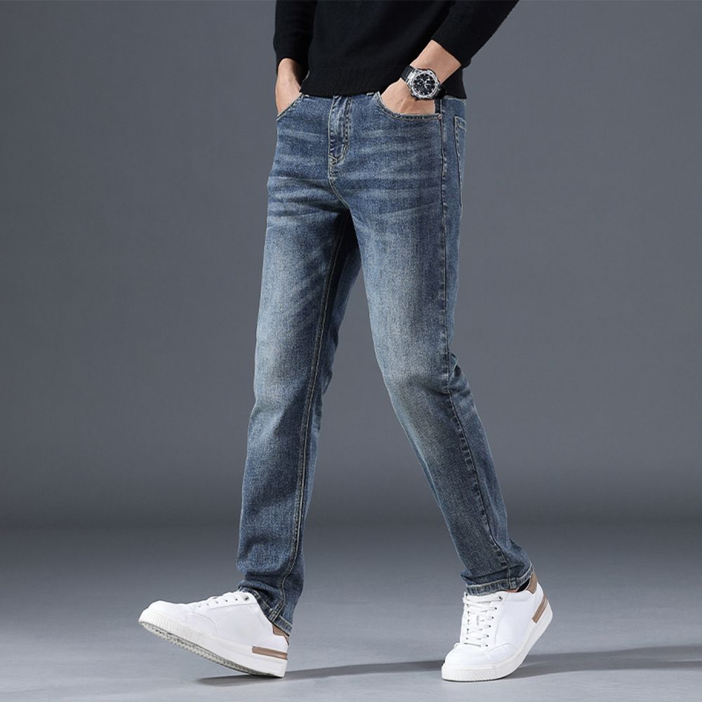爆款牛仔裤男修身裤新款男装四季弹力修身小脚裤男士潮流时尚裤子