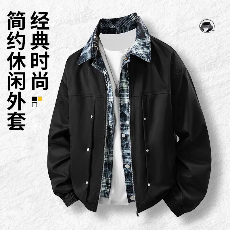 新款秋冬男外套上衣夹克户外休闲时尚欧美式弹力运动长袖修身