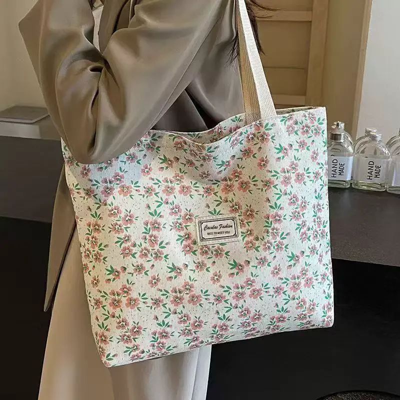 韓系單肩通勤包托特包女小學生補課包單肩女士帆布包