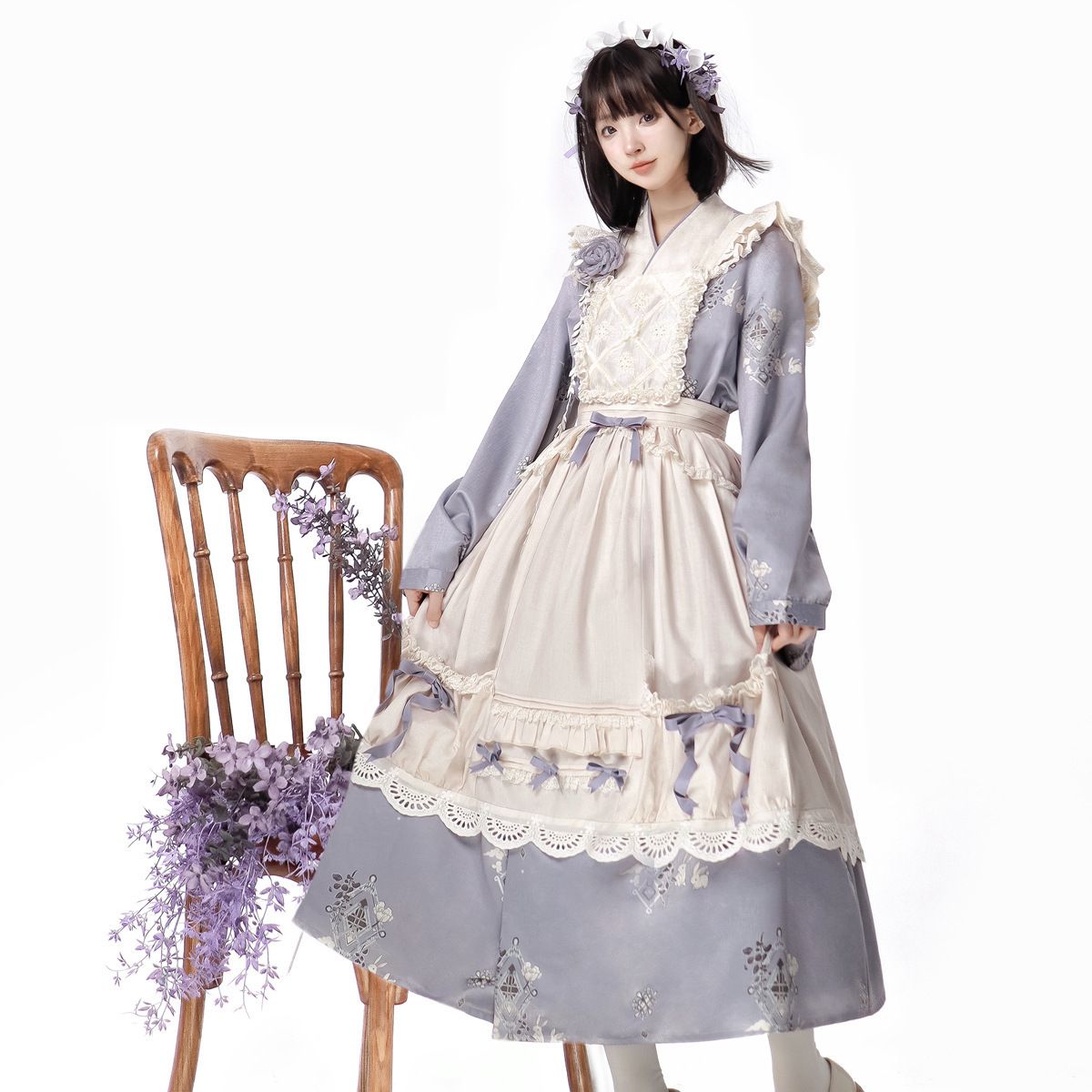 原創雲上藥鋪洛麗塔連衣裙女日常可愛Lolita甜美內裙罩裙6