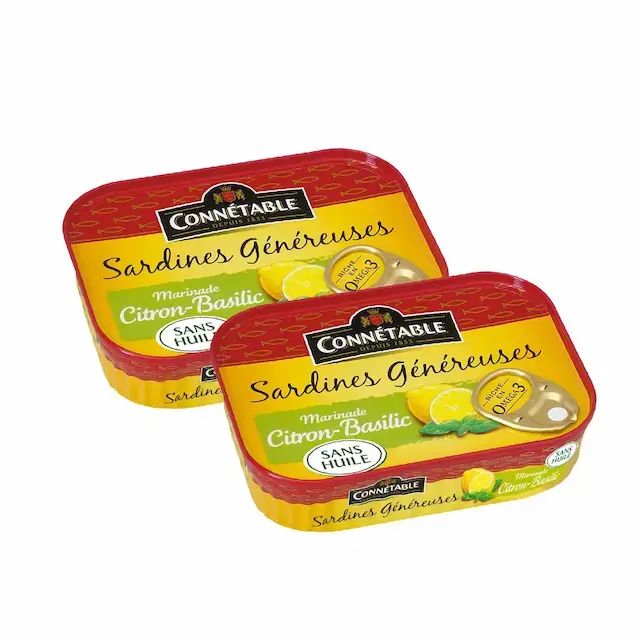 Sardines "Les Genereuses" in lemon & basil marinade x 2 pcs (Random delivery of old and new packing)