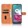 適用於 摩托羅拉 Moto G30 / G10 純色膚感翻蓋磁吸搭扣皮套 帶支架&卡槽&錢夾（棕色）