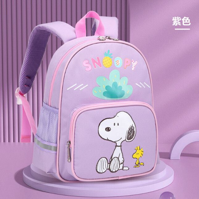 兒童雙肩背包書包（紫色）(平行進口)