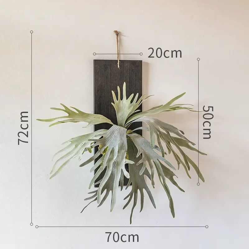 掬涵仿真垂吊鹿角蕨绿植壁挂客厅高级感ins墙面装饰假花植物摆件