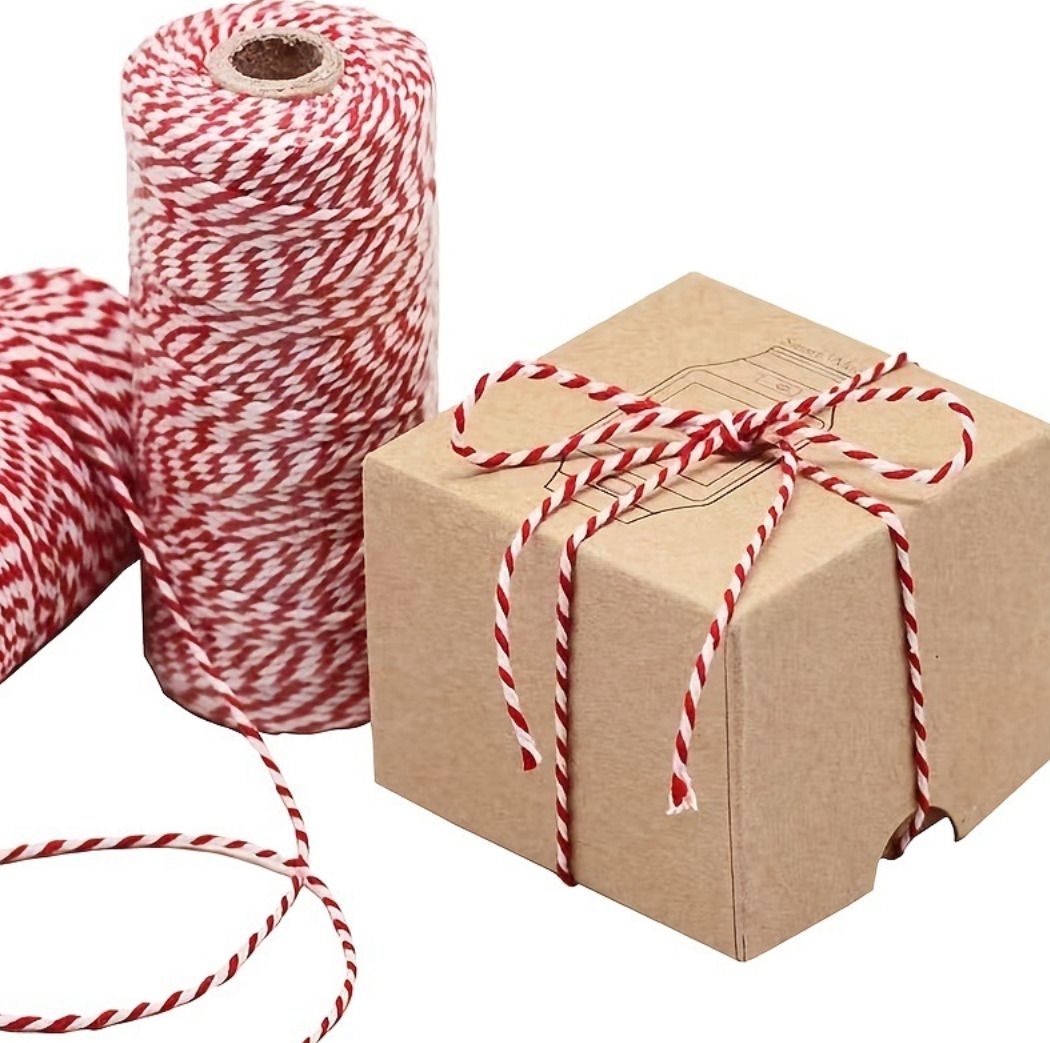 X Mas Rope Pattern X'mas Offer | Red and white cotton rope cotton thread Christmas party ...