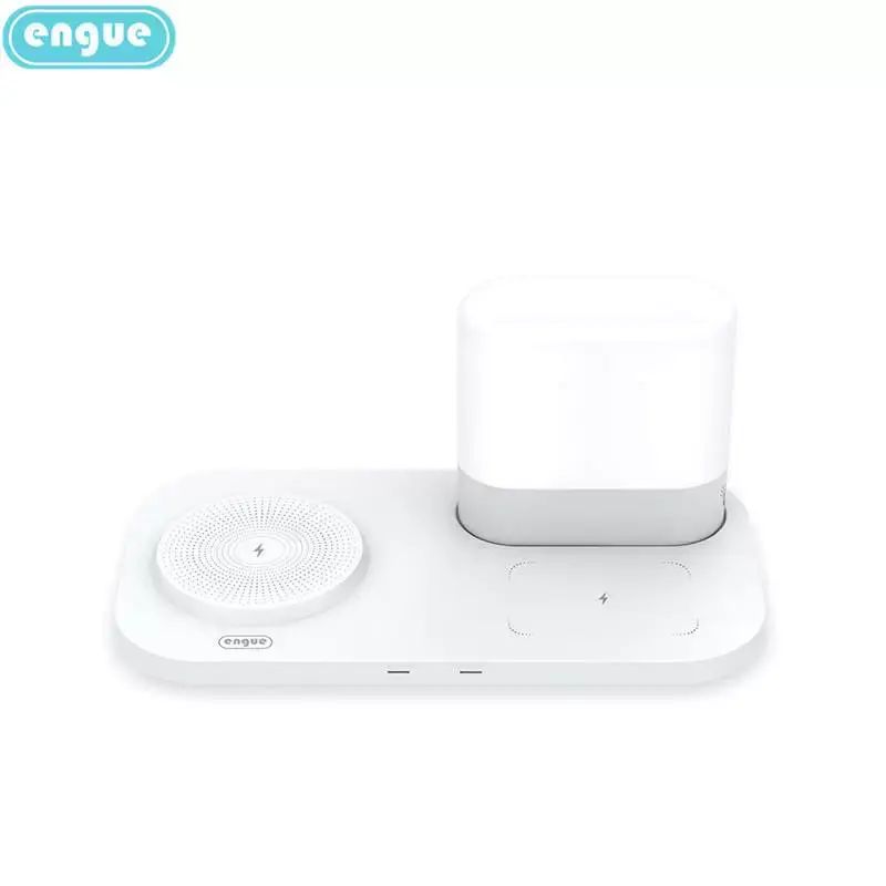 Engue – Triple-in-One Wireless Charger, Nightlight, Wireless Fast Charging Station, New Model Ambien