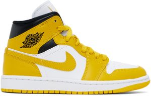 Nike Jordan 白色 & 黃色 Air Jordan 1 Mid 高幫運動鞋
