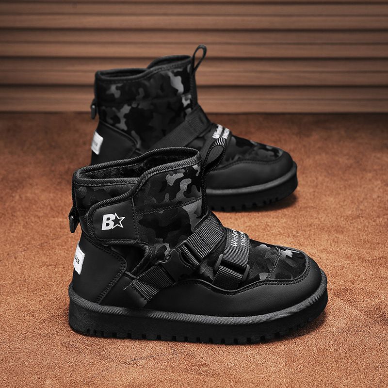 兒童雪地靴冬季新款防水防寒羽絨布棉靴加厚保暖潮鞋