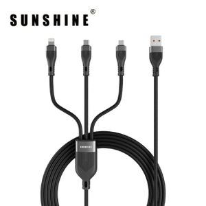 CAF-ACBK 三合一快速充電線 (USB-A 轉 Micro/Lightning/USB-C) PD 60W 1.2M長 (黑色)
