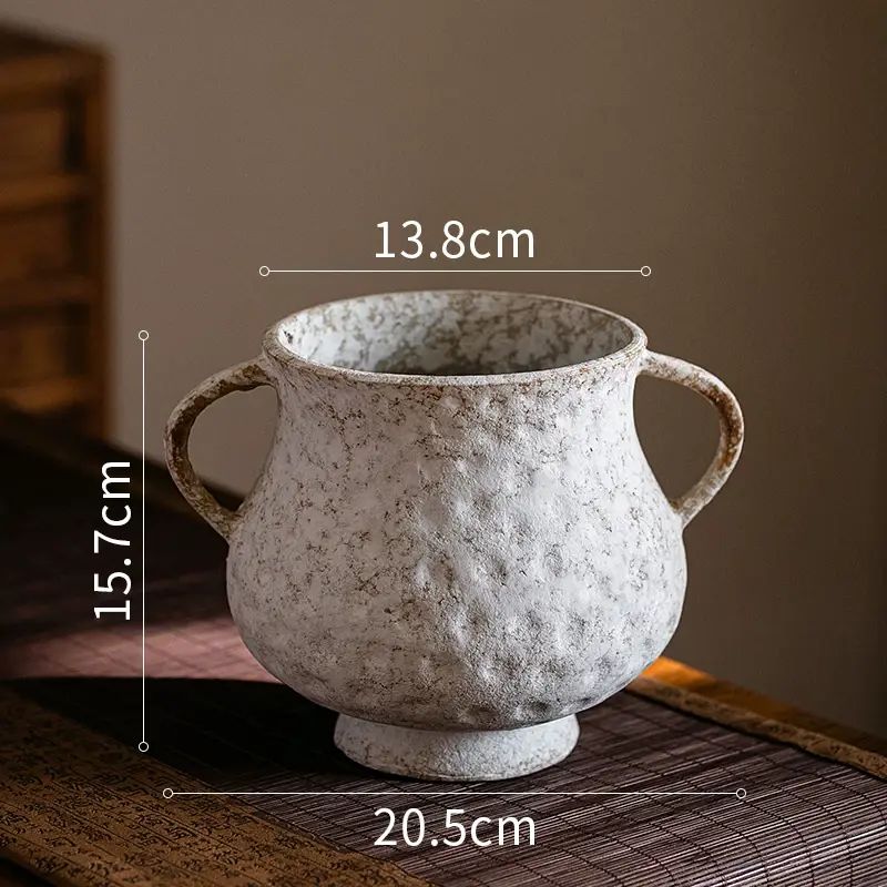 掬涵侘寂風陶瓷花盆景德鎮復古陶罐三角梅盆栽戶外庭院水培花器