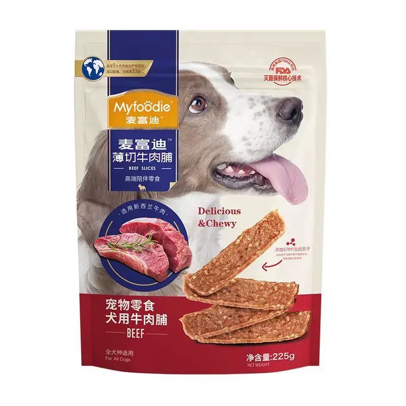 麦富迪狗零食鸡胸肉干薄切肉干鸡鸭肉小型犬幼犬训练奖励