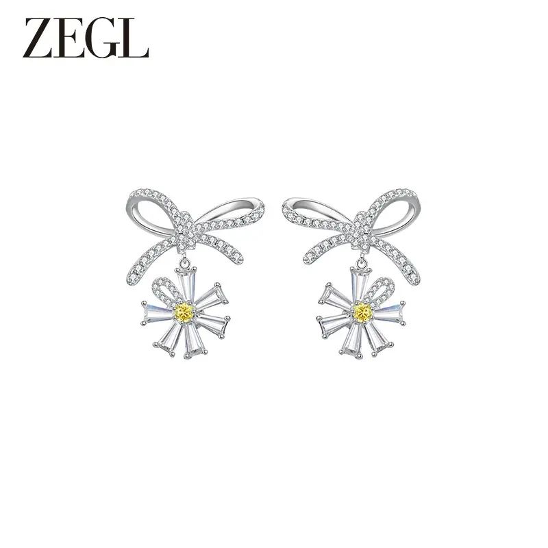 ZEGL真柳设计师雏夏高级感耳饰女2024款蝴蝶花朵小众耳钉独特耳环
