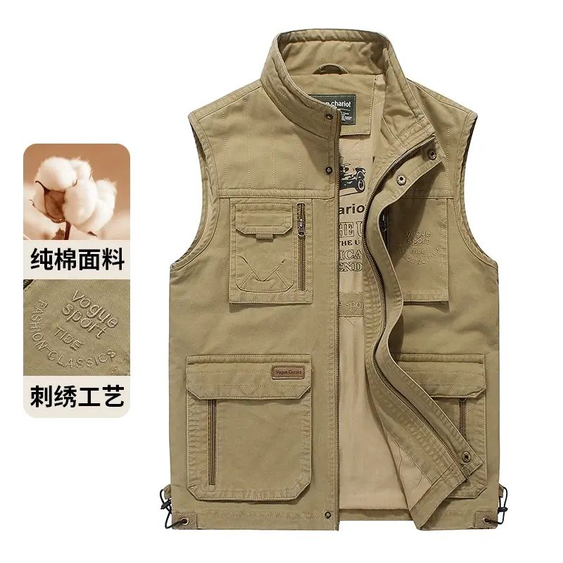 春秋季男士马甲外套工装休闲百搭多口袋宽松