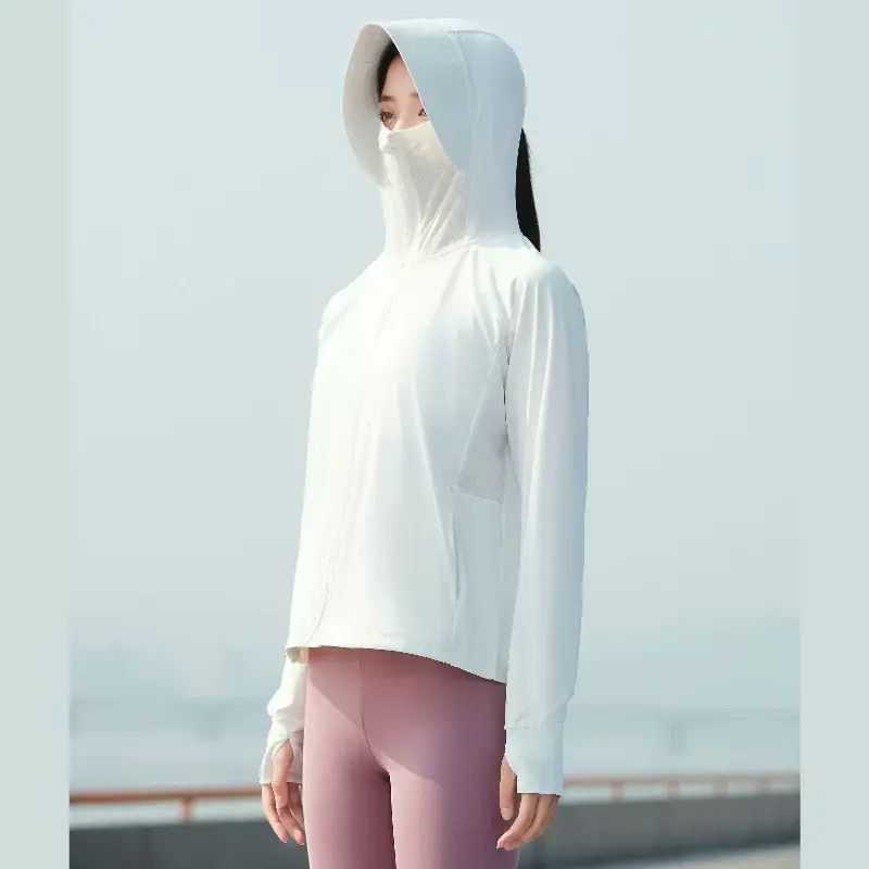 Women's long nylon sun-protection shirt, UV-resistant sun shirt