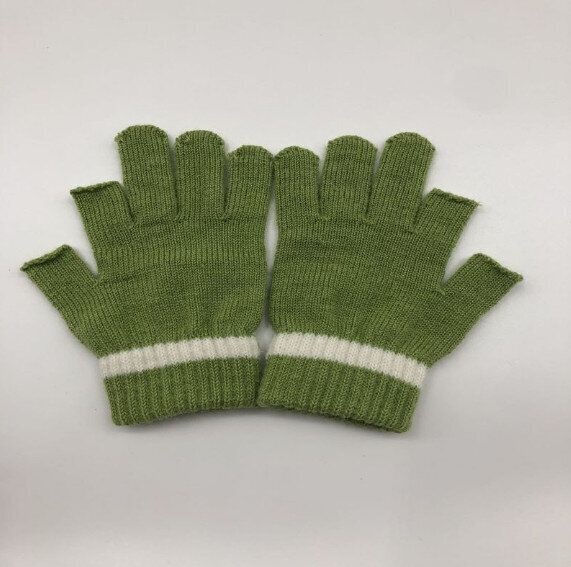 冬季兒童純色防寒保暖手套（綠色）【均碼】