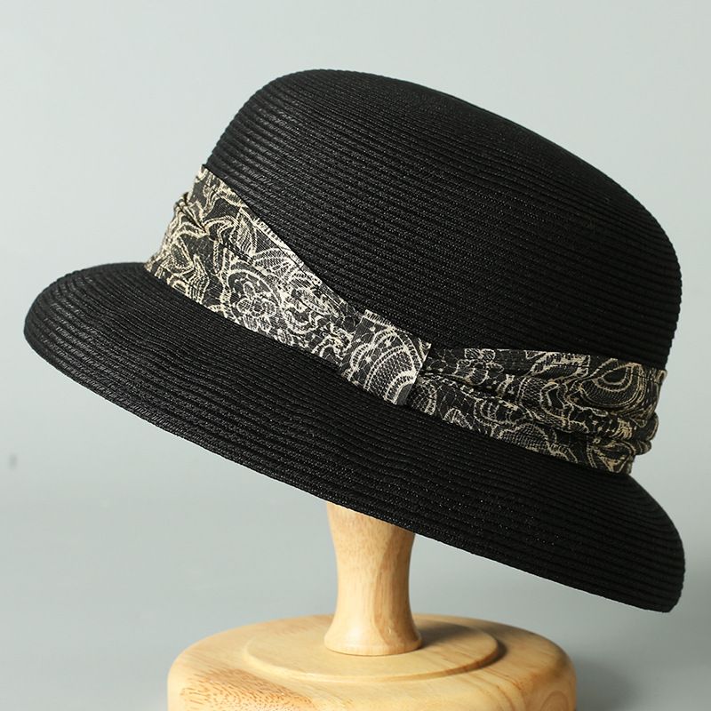 New straw hat ladies lampshade Hepburn style summer sun hat sunscreen fisherman hat