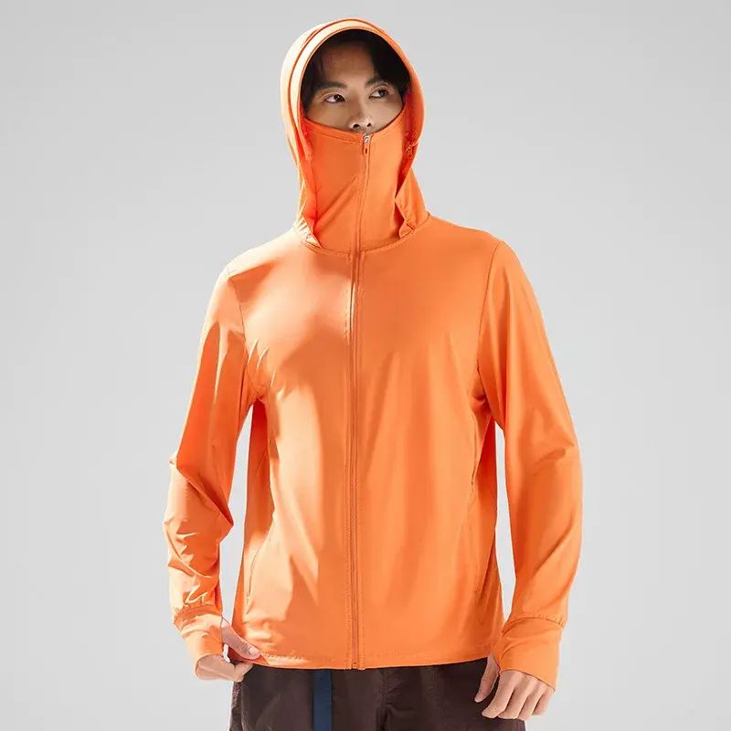 冰丝防晒衣女原纱凉感防紫外线连帽防晒服男户外骑行跑步防晒外套