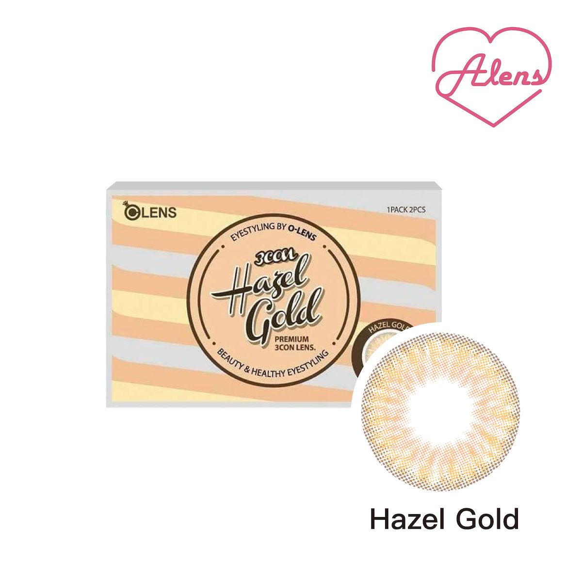 Olens Gold Series Hazel Gold 榛子金 月拋 2片, 度數:-4.25