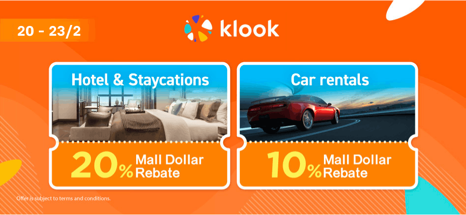 CASHBACK klook hotel car rental uplift 20260220